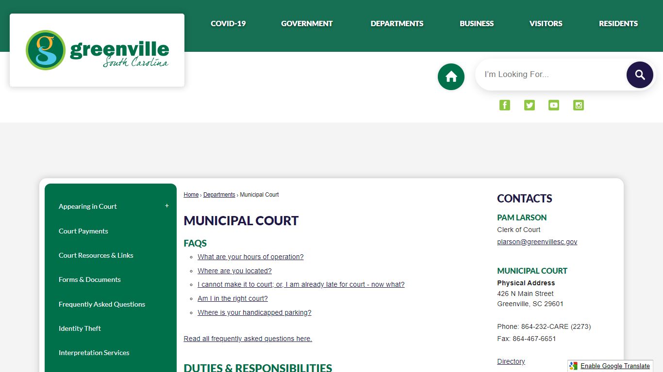 Municipal Court | Greenville, SC - Official Website